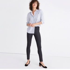 Madewell High Rise Skinny Black Coated Jeans 25